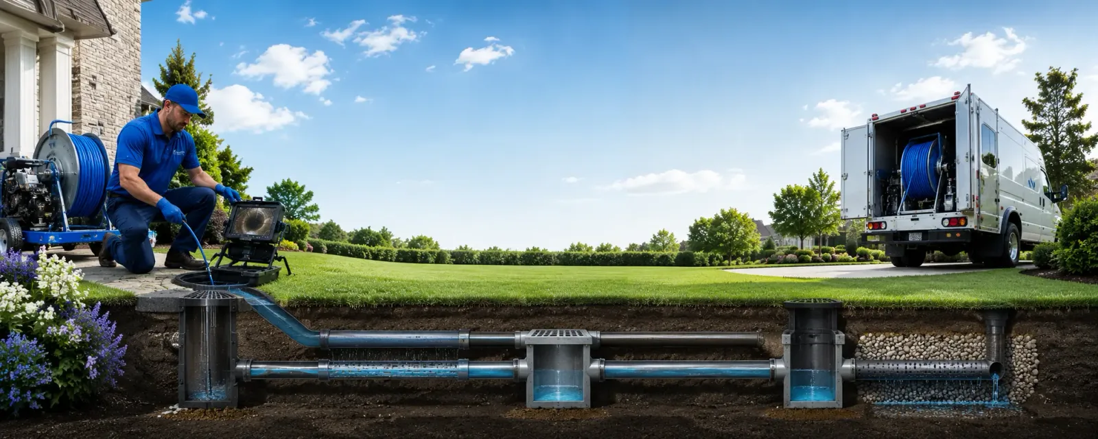 Outdoor drain cleaning information for New Washington, OH